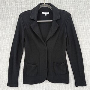 Cabi Knit Blazer Sweater Jacket‎ Academia Black Cotton Blend Sz XS Office Preppy